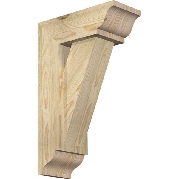 Ekena Millwork Traditional Traditional Rough Sawn Bracket w/ Offset Brace, Douglas Fir, 6"W x 14"D x 22"H BKT0604X14X22TRA01RDF - main
